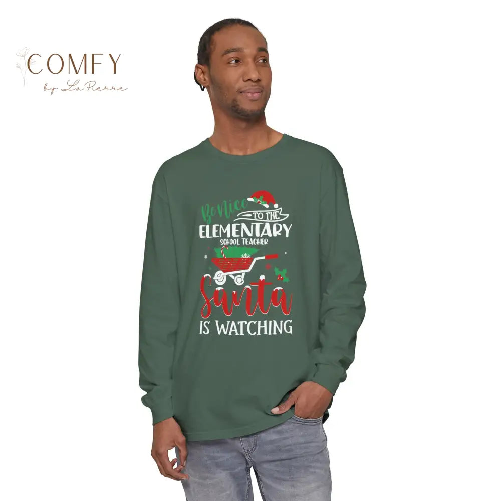 Christmas Elementary Teacher Shirt • Holiday School Teacher Long Sleeve Tee • Festive Classroom Graphic Shirt • Unisex