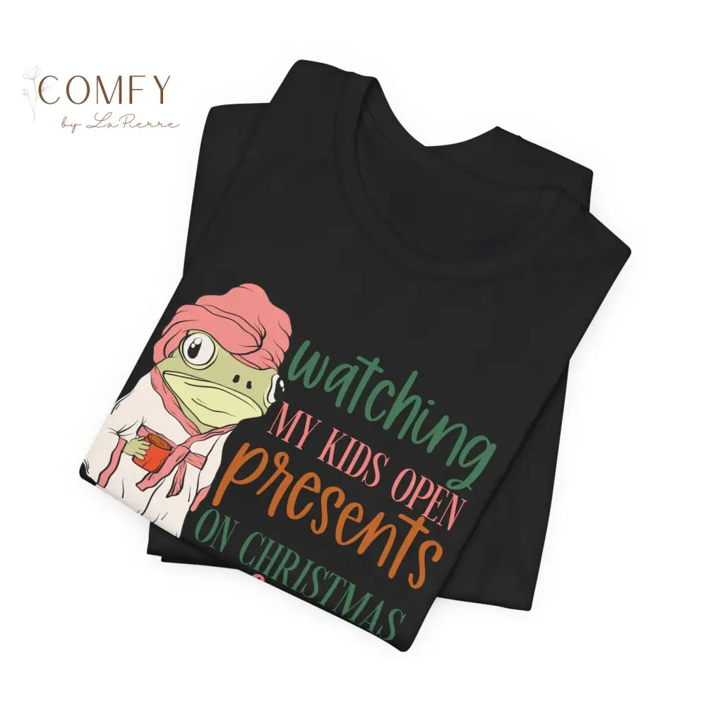 Christmas Frog Shirt • Funny Mom Life Holiday Tee • Watching Kids Open Presents Shirt • Cute Frog Christmas Graphic Tee
