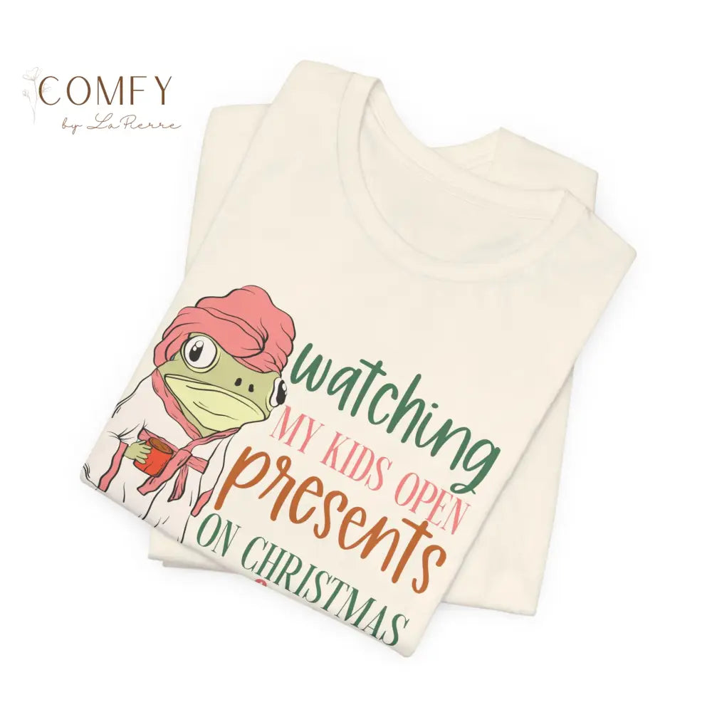 Christmas Frog Shirt • Funny Mom Life Holiday Tee • Watching Kids Open Presents Shirt • Cute Frog Christmas Graphic Tee