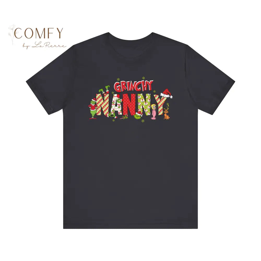 Christmas Grinchy Nanny shirt - Unisex Jersey Short Sleeve Tee (XS-5XL) Dark Grey / XS T-Shirt