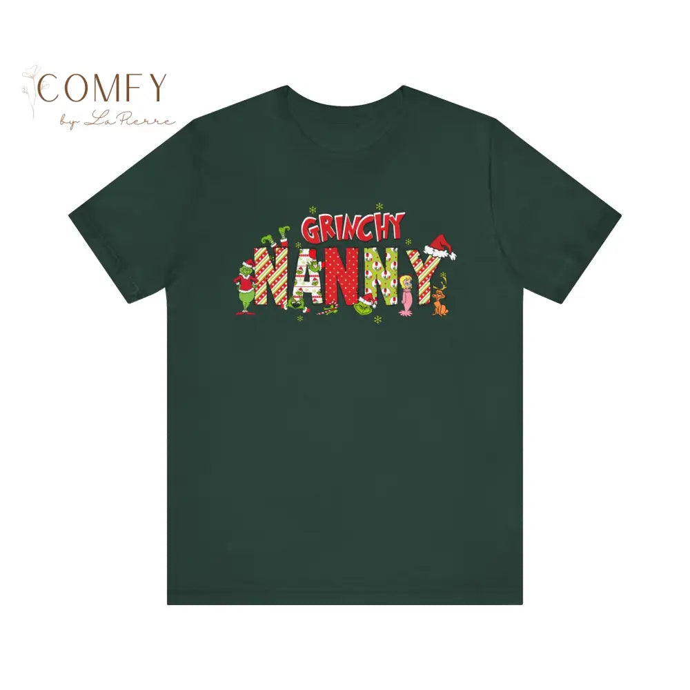 Christmas Grinchy Nanny shirt - Unisex Jersey Short Sleeve Tee (XS-5XL) Forest / XS T-Shirt