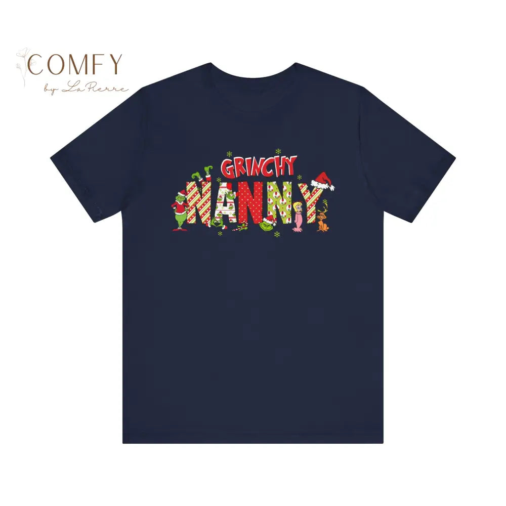 Christmas Grinchy Nanny shirt - Unisex Jersey Short Sleeve Tee (XS-5XL) Navy / XS T-Shirt