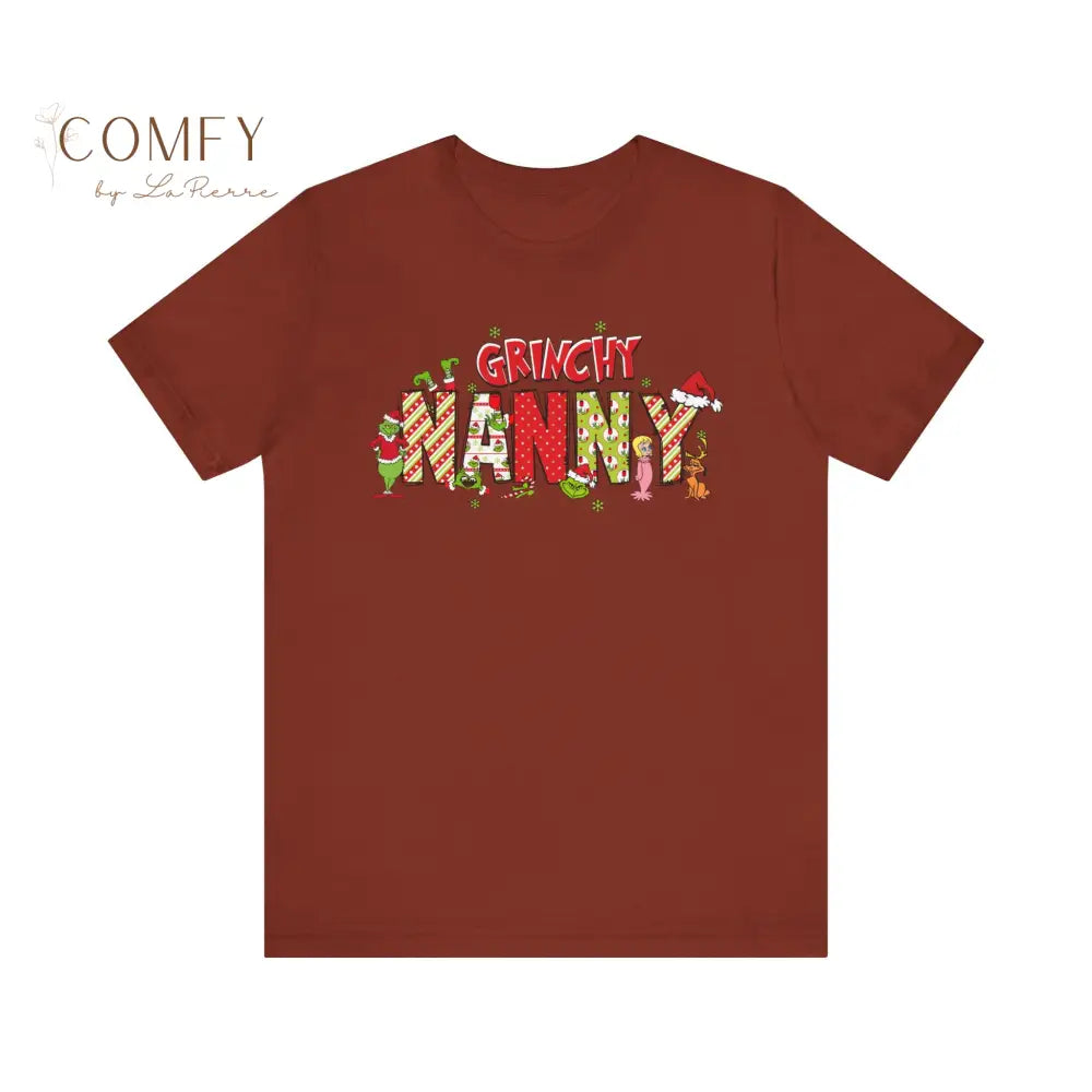Christmas Grinchy Nanny shirt - Unisex Jersey Short Sleeve Tee (XS-5XL) Rust / XS T-Shirt