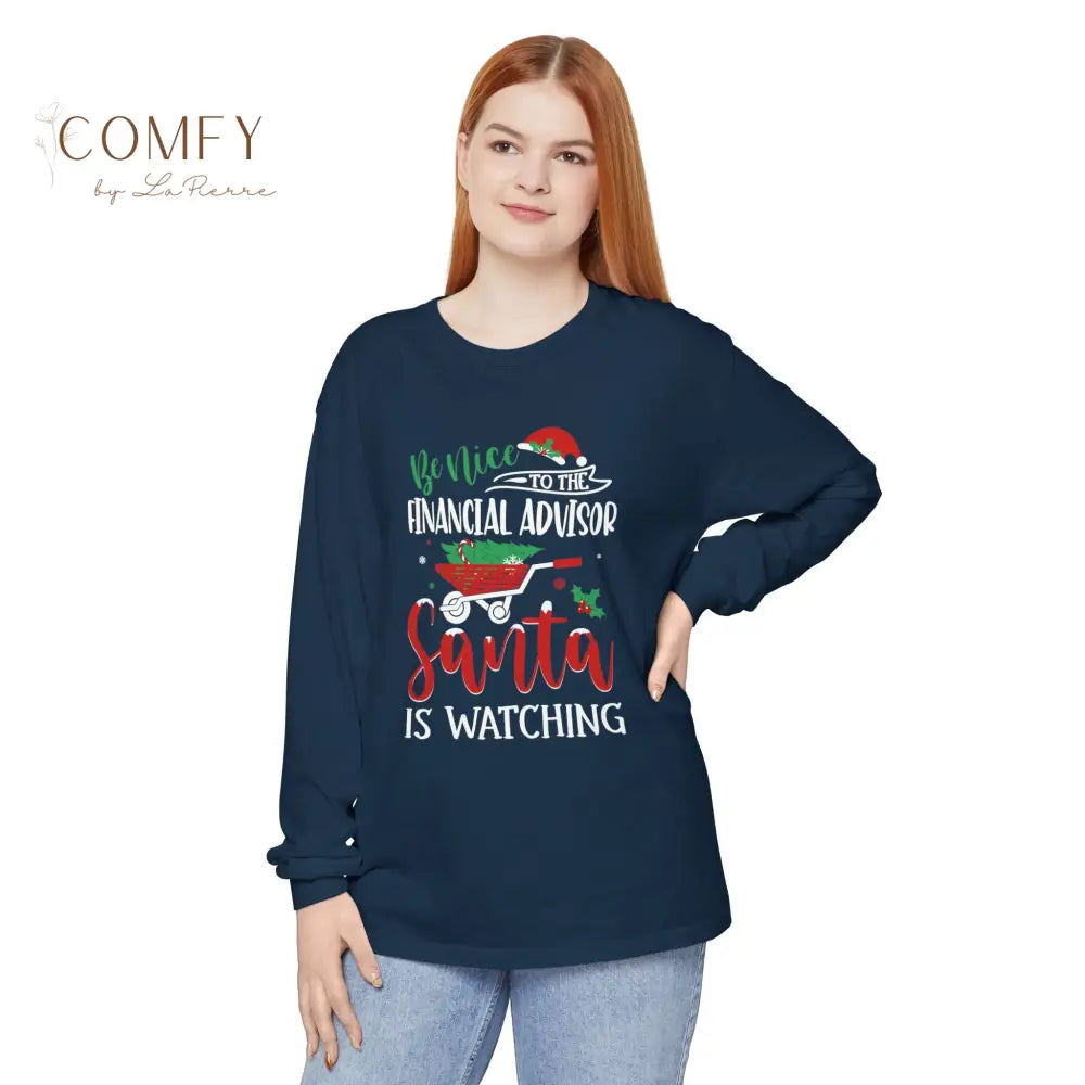 Christmas/Holiday Financial Advisor shirt - Unisex Long Sleeve T-Shirt (S-3XL) Long-sleeve