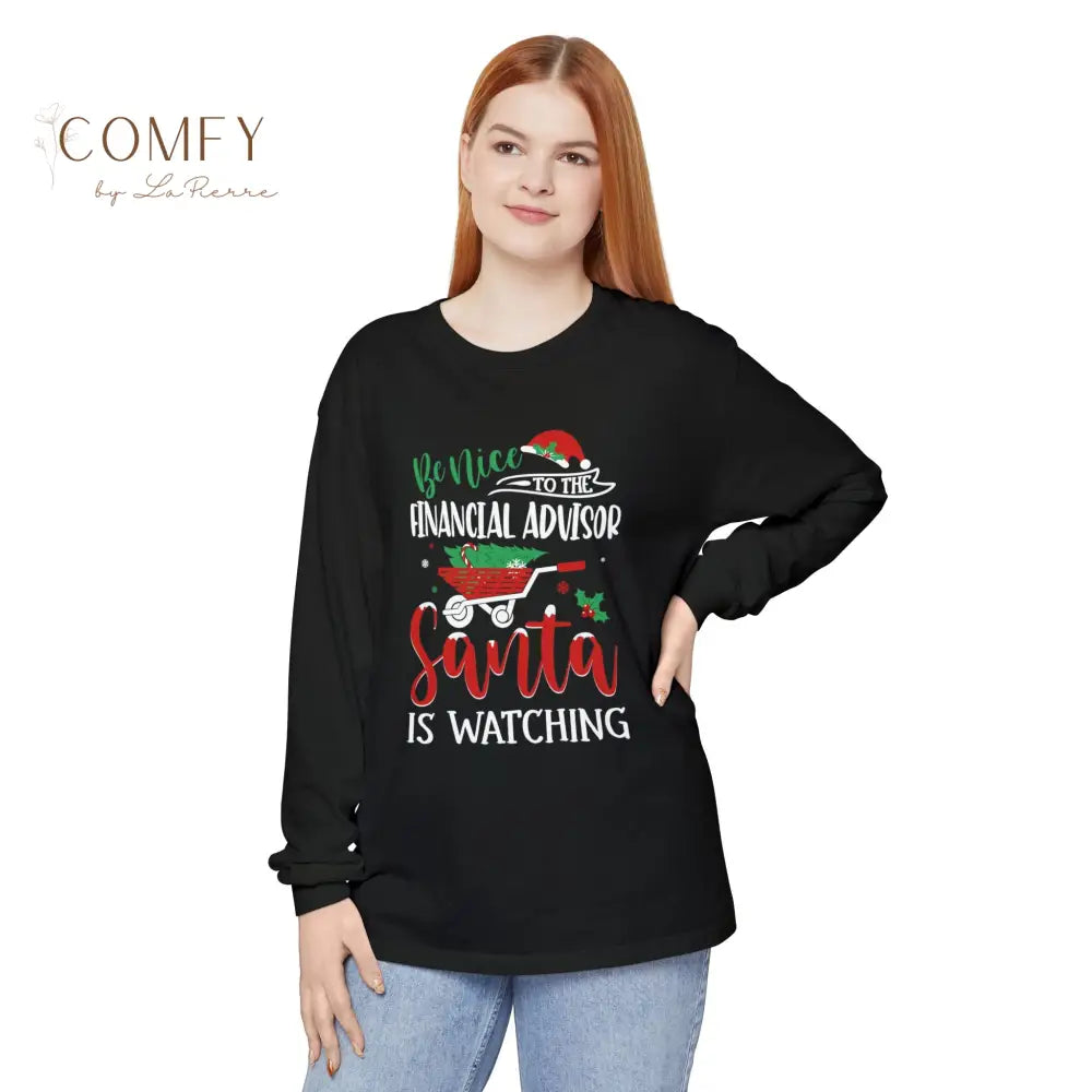 Christmas/Holiday Financial Advisor shirt - Unisex Long Sleeve T-Shirt (S-3XL) Long-sleeve