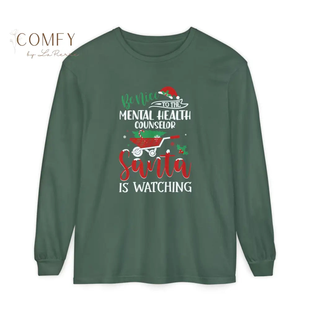 Christmas Mental Health Counselor Shirt • Holiday Therapist Long Sleeve Tee • Festive Counseling Professional Graphic