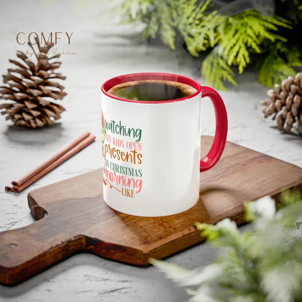 Christmas Morning Mug • “Watching My Kids Open Presents” Holiday Coffee Cup • Funny Mom Christmas Mug • Gift for Moms