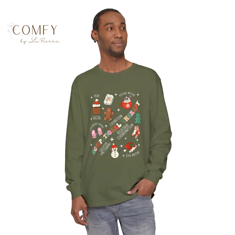 Christmas Occupational Therapy Shirt • Holiday OT Long Sleeve Tee • Festive Therapist Graphic Shirt • Unisex Long