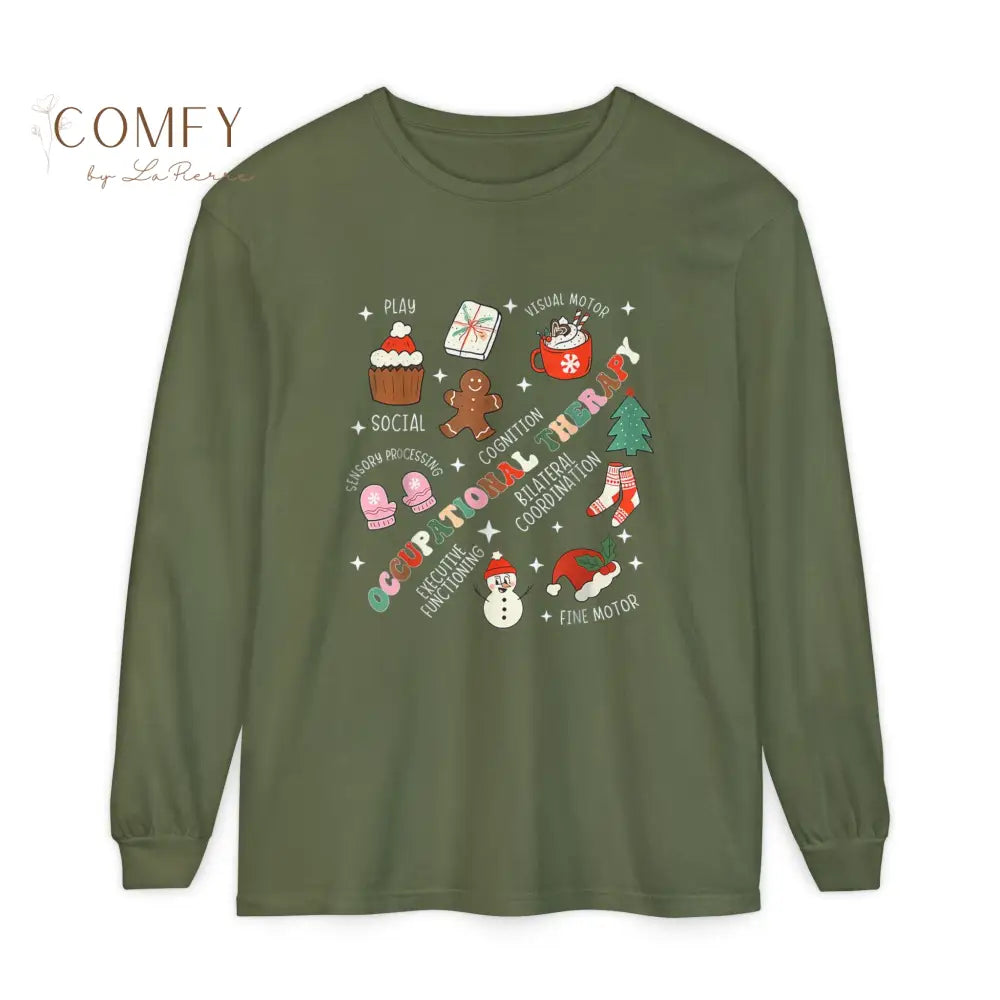 Christmas Occupational Therapy Shirt • Holiday OT Long Sleeve Tee • Festive Therapist Graphic Shirt • Unisex Long