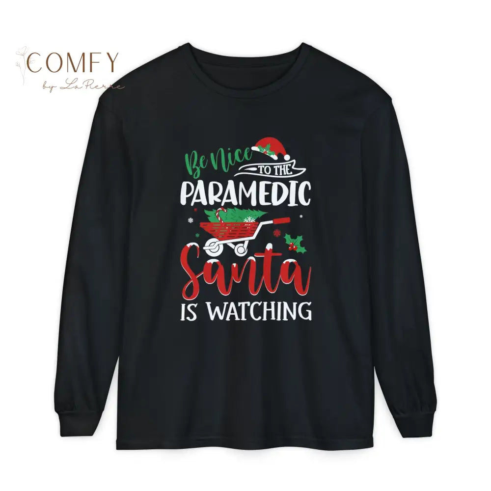 Christmas Paramedic Shirt • Holiday EMS Long Sleeve Tee • Festive First Responder Graphic Shirt • Unisex Long Sleeve