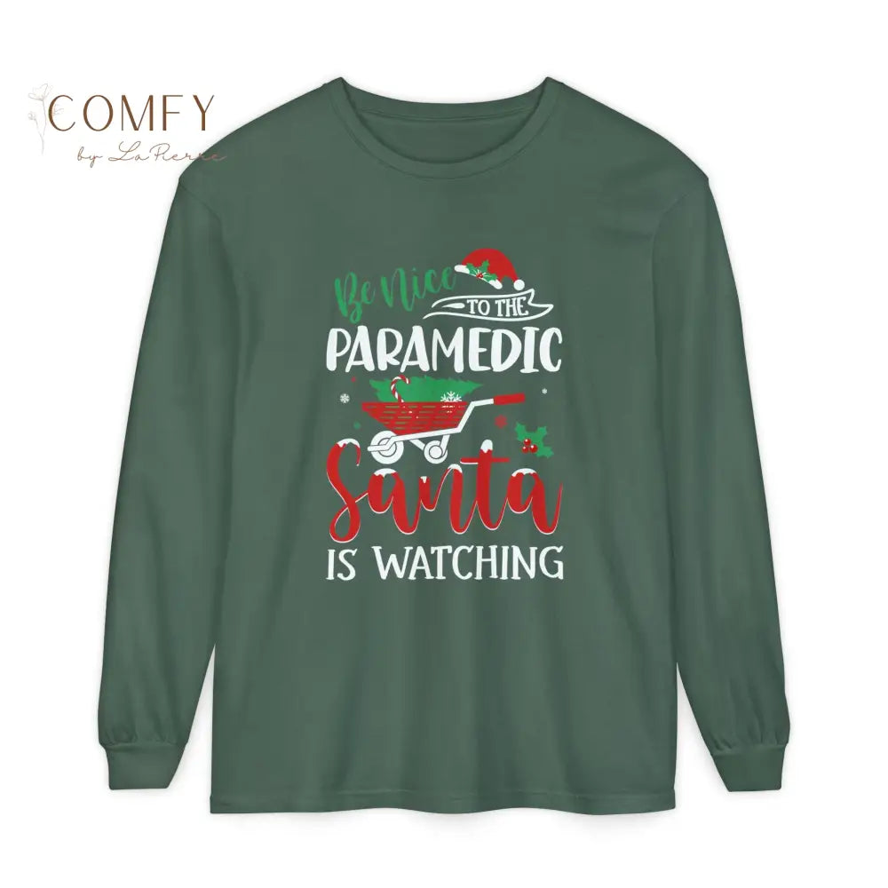 Christmas Paramedic Shirt • Holiday EMS Long Sleeve Tee • Festive First Responder Graphic Shirt • Unisex Long Sleeve