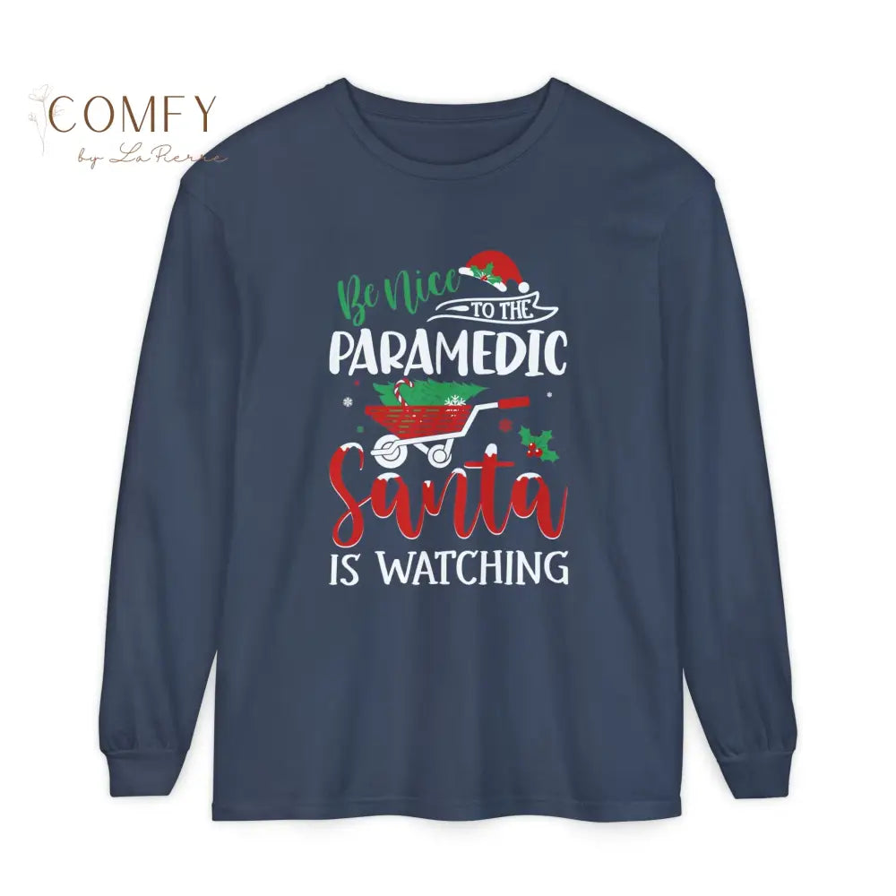 Christmas Paramedic Shirt • Holiday EMS Long Sleeve Tee • Festive First Responder Graphic Shirt • Unisex Long Sleeve