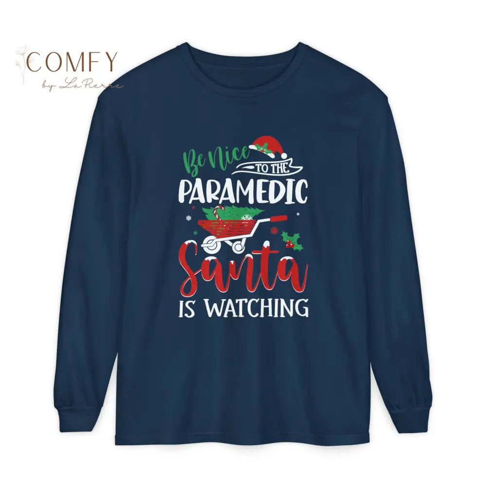 Christmas Paramedic Shirt • Holiday EMS Long Sleeve Tee • Festive First Responder Graphic Shirt • Unisex Long Sleeve