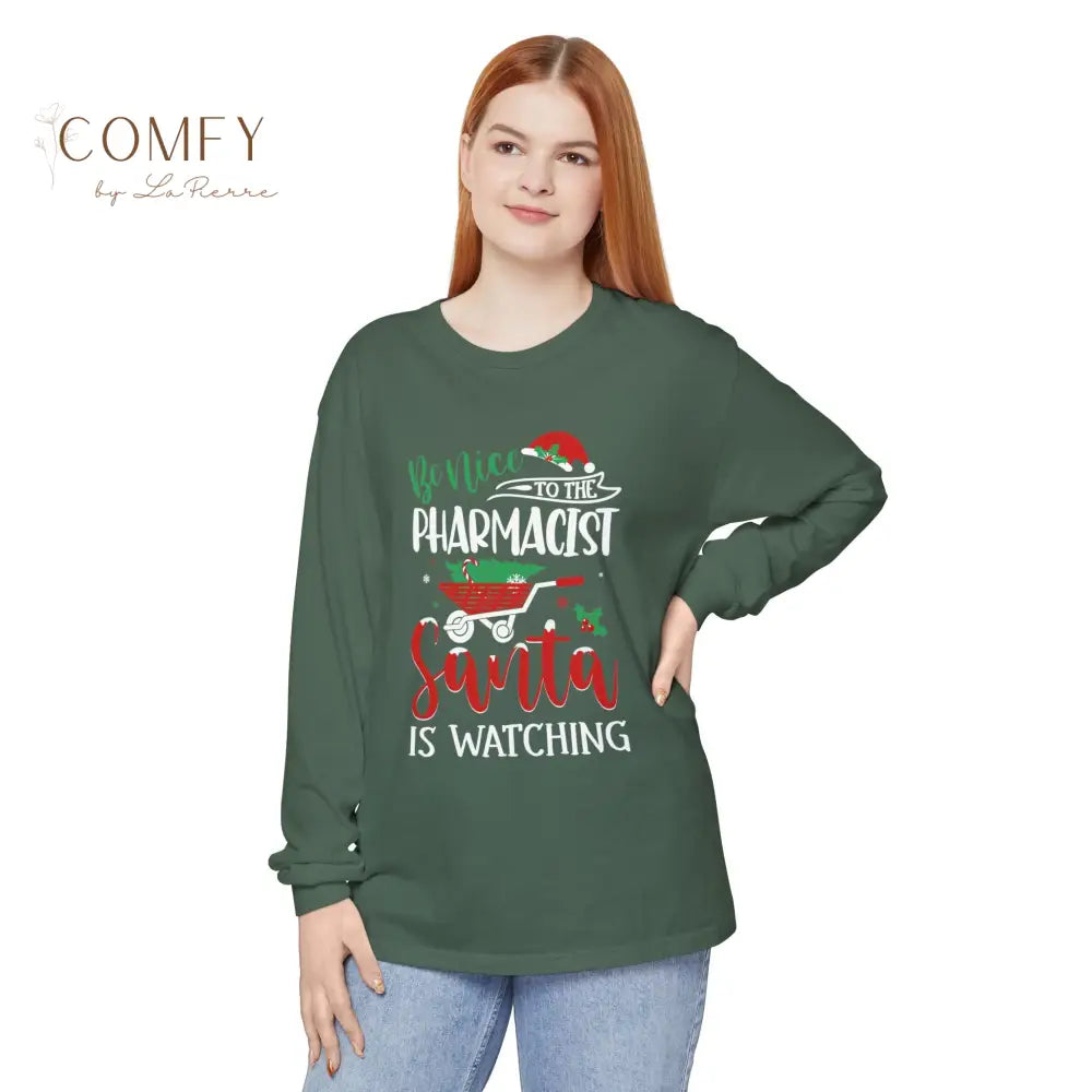 Christmas Pharmacist Shirt • Holiday Pharmacy Worker Long Sleeve Tee • Festive Medication & Rx Graphic Shirt • Unisex
