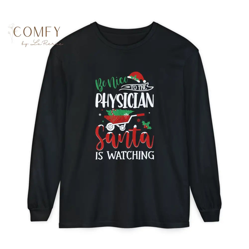 Christmas Physician Shirt • Holiday Doctor Long Sleeve Tee • Festive Medical Professional Graphic Shirt • Unisex Long