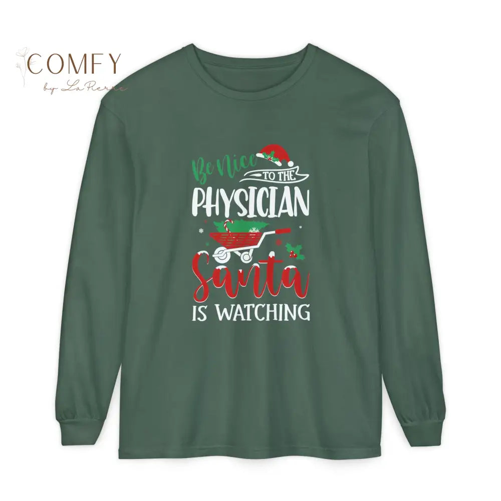 Christmas Physician Shirt • Holiday Doctor Long Sleeve Tee • Festive Medical Professional Graphic Shirt • Unisex Long