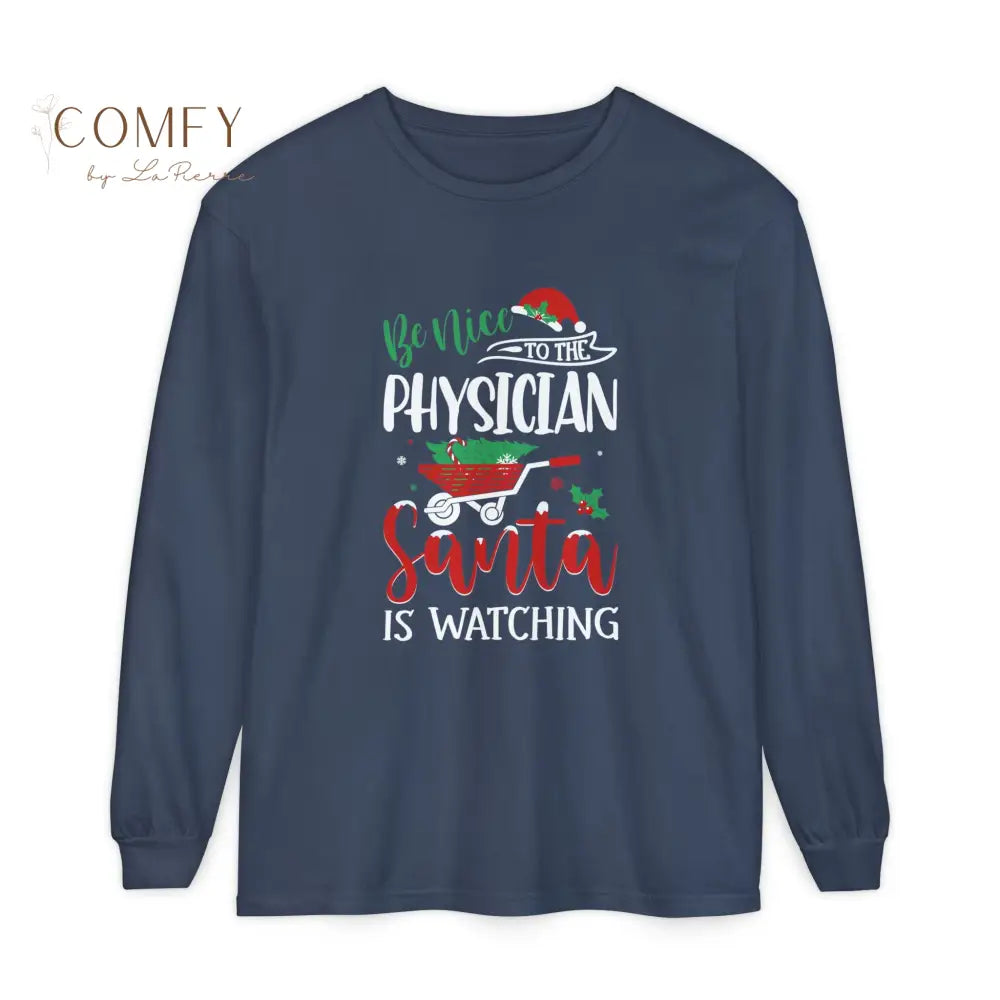 Christmas Physician Shirt • Holiday Doctor Long Sleeve Tee • Festive Medical Professional Graphic Shirt • Unisex Long