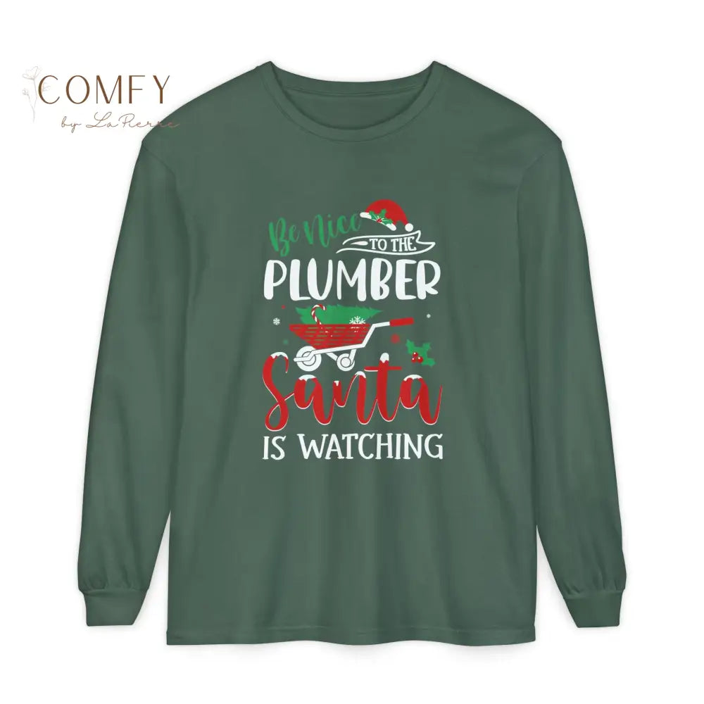 Christmas Plumber Shirt • Holiday Plumbing Worker Long Sleeve Tee • Festive Tradesman Graphic Shirt • Unisex Long