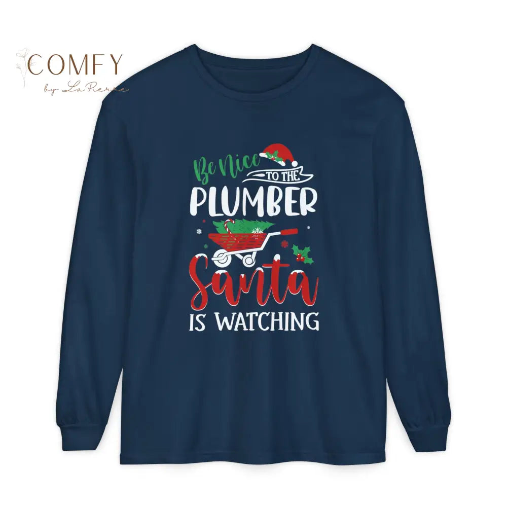 Christmas Plumber Shirt • Holiday Plumbing Worker Long Sleeve Tee • Festive Tradesman Graphic Shirt • Unisex Long