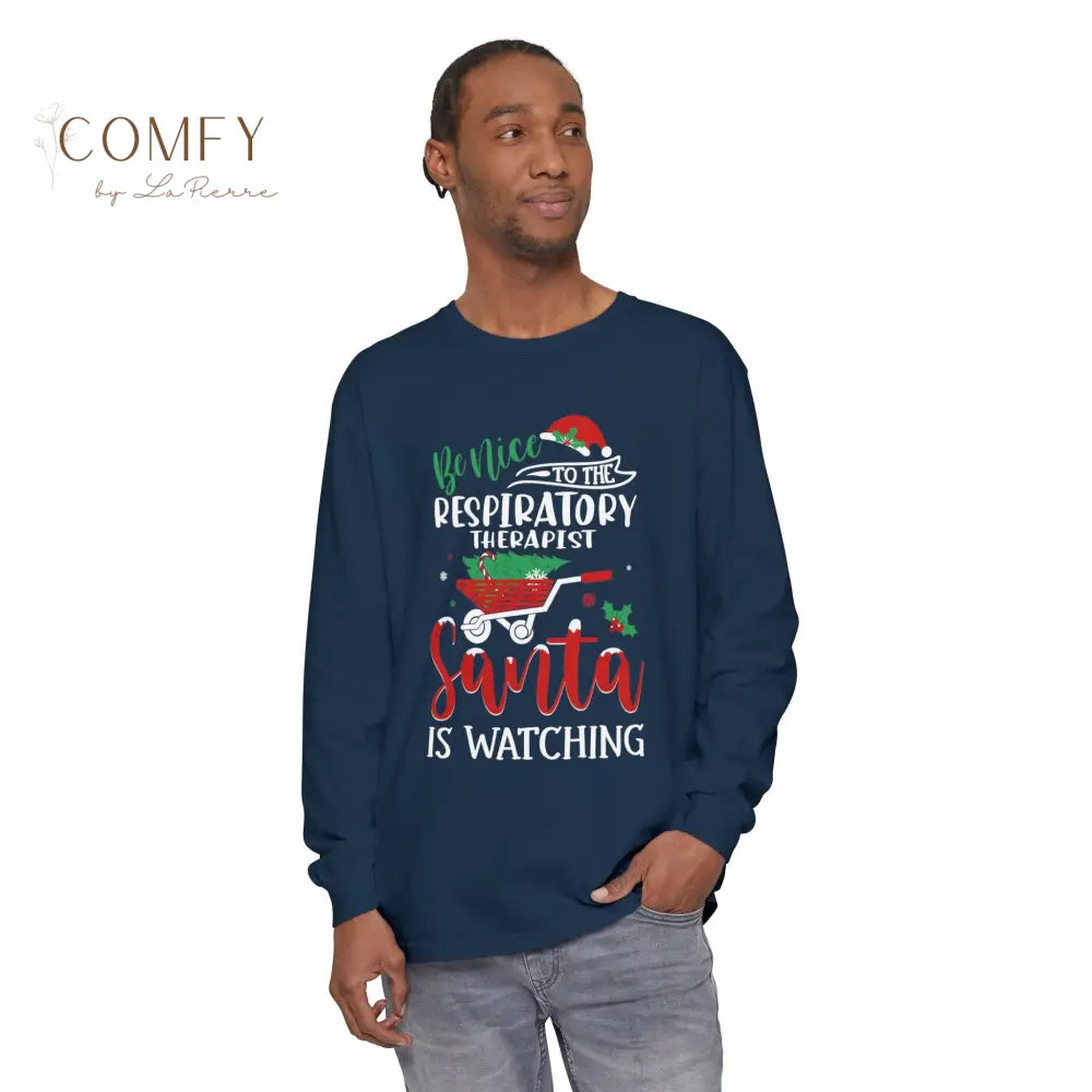 Christmas Respiratory Therapist Shirt • Holiday RT Long Sleeve Tee • Festive Respiratory Care Graphic Shirt • Unisex