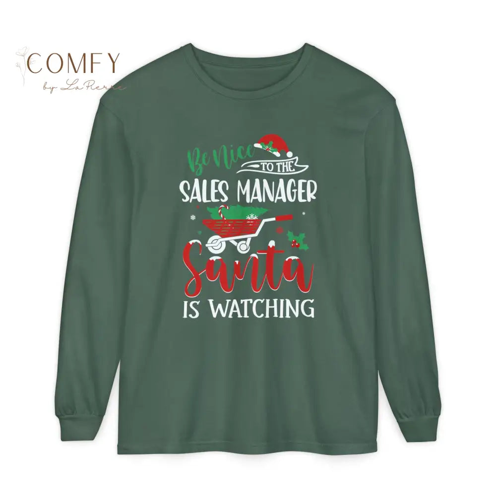 Christmas Sales Manager Shirt • Holiday Sales Team Long Sleeve Tee • Festive Office Manager Graphic Shirt • Unisex Long