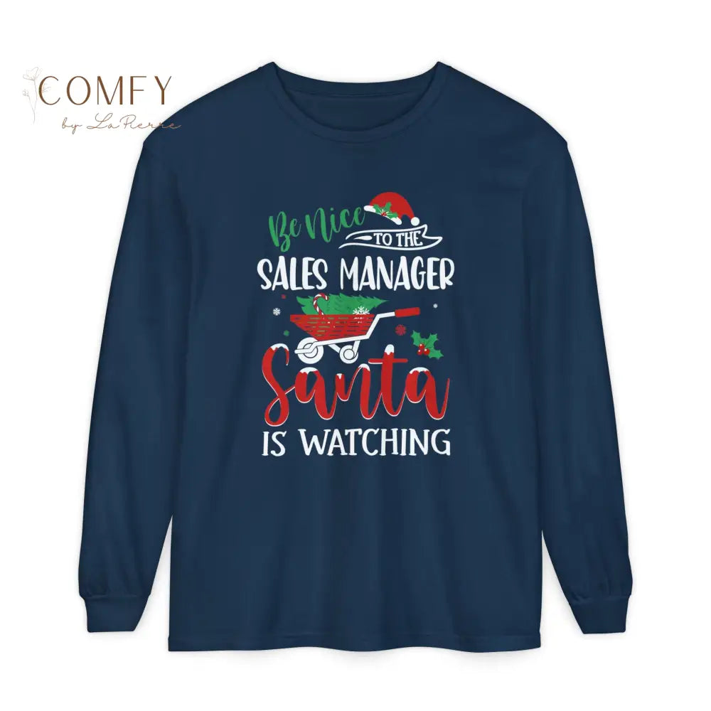 Christmas Sales Manager Shirt • Holiday Sales Team Long Sleeve Tee • Festive Office Manager Graphic Shirt • Unisex Long