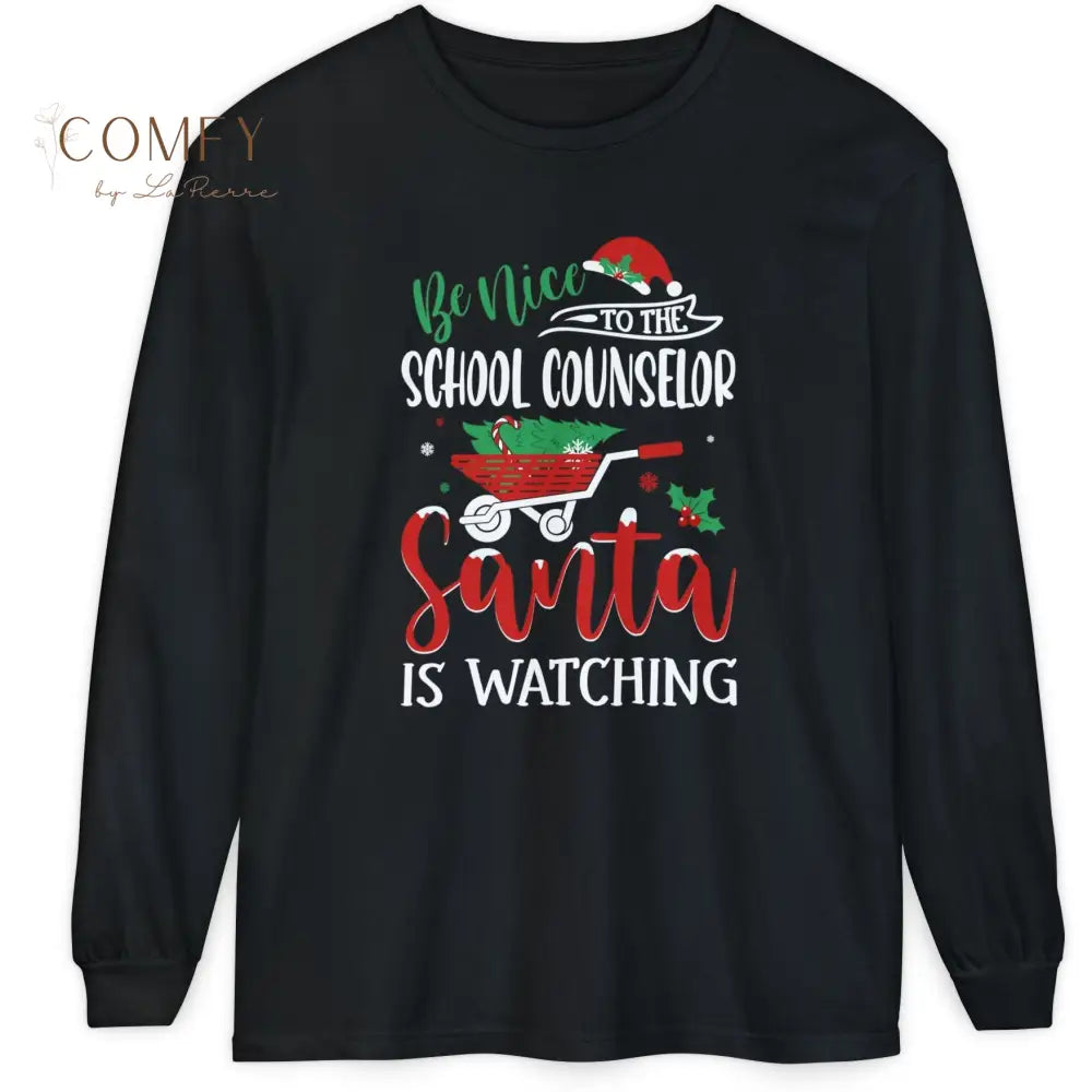 Christmas School Counselor Shirt • Holiday Counselor Long Sleeve Tee • Festive School Staff Graphic Shirt • Unisex Long