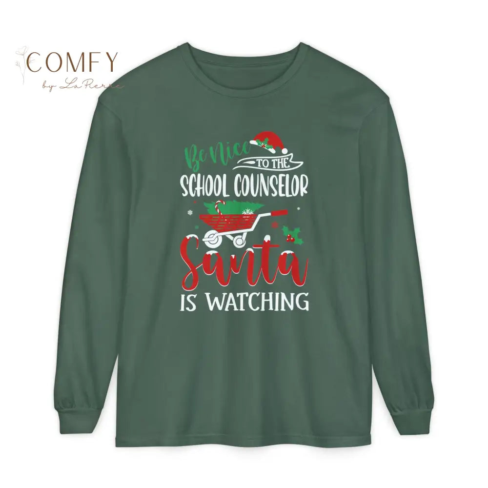 Christmas School Counselor Shirt • Holiday Counselor Long Sleeve Tee • Festive School Staff Graphic Shirt • Unisex Long