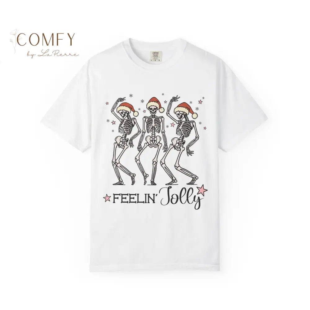 Christmas Skeletons Dancing Shirt • “Feeling Festive” Holiday Skeleton Tee • Funny Gothic Christmas Graphic T-Shirt