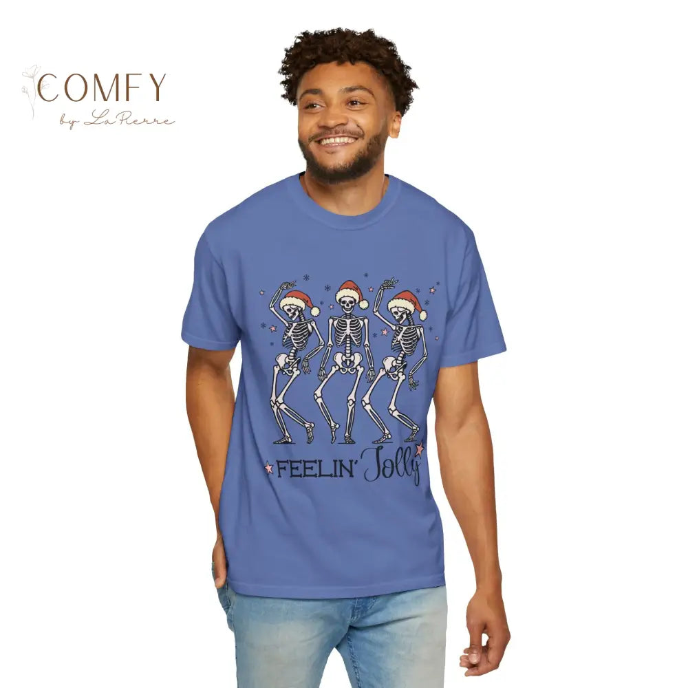 Christmas Skeletons Dancing Shirt • “Feeling Festive” Holiday Skeleton Tee • Funny Gothic Christmas Graphic T-Shirt