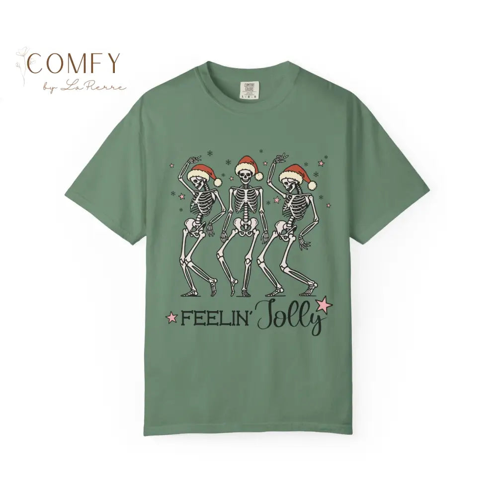 Christmas Skeletons Dancing Shirt • “Feeling Festive” Holiday Skeleton Tee • Funny Gothic Christmas Graphic T-Shirt