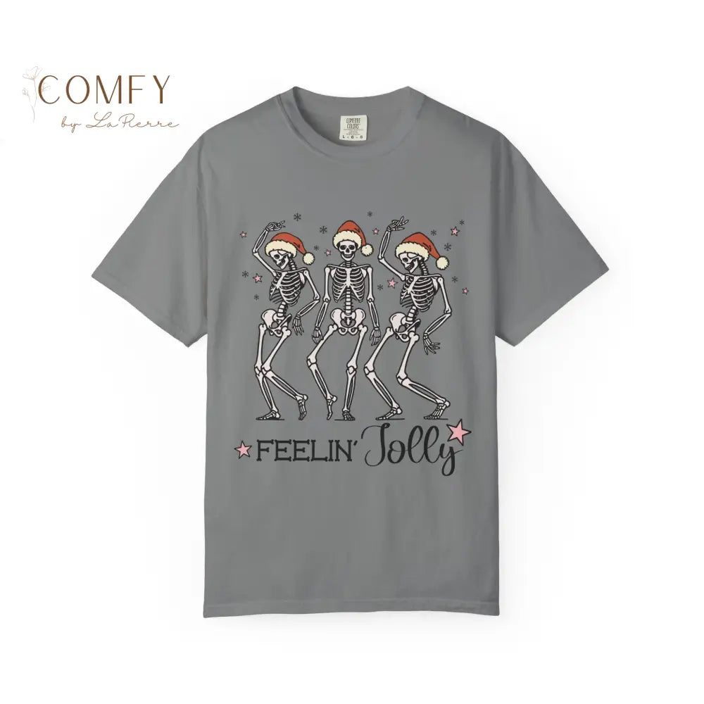 Christmas Skeletons Dancing Shirt • “Feeling Festive” Holiday Skeleton Tee • Funny Gothic Christmas Graphic T-Shirt