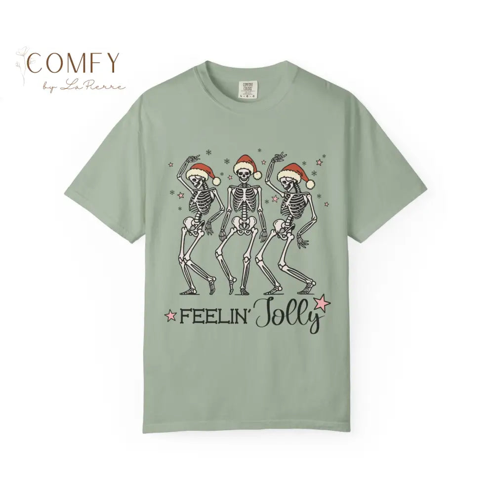Christmas Skeletons Dancing Shirt • “Feeling Festive” Holiday Skeleton Tee • Funny Gothic Christmas Graphic T-Shirt