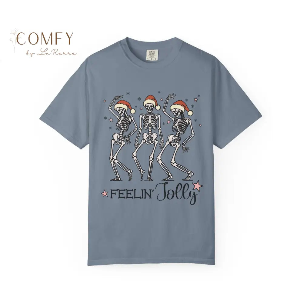 Christmas Skeletons Dancing Shirt • “Feeling Festive” Holiday Skeleton Tee • Funny Gothic Christmas Graphic T-Shirt