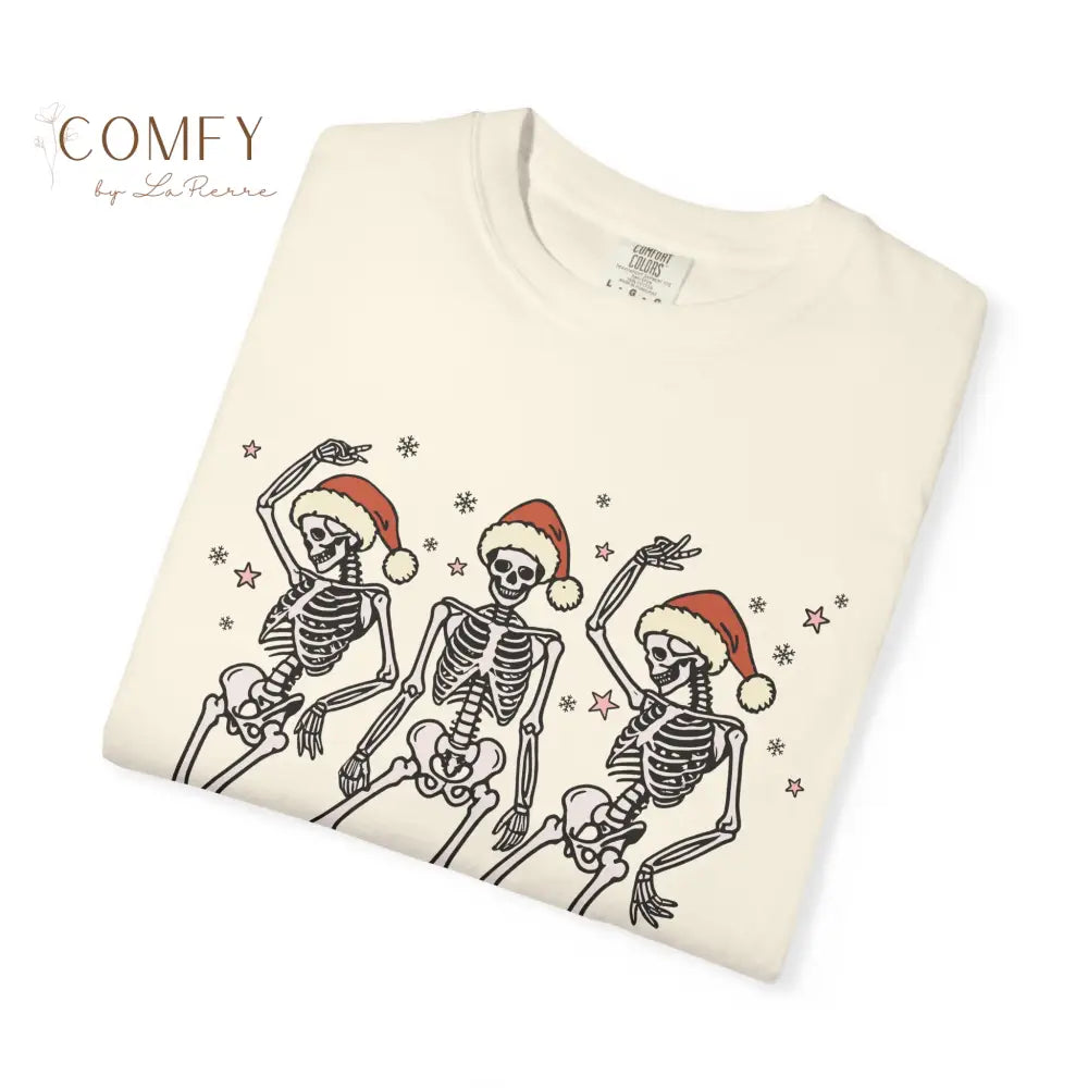 Christmas Skeletons Dancing Shirt • “Feeling Festive” Holiday Skeleton Tee • Funny Gothic Christmas Graphic T-Shirt