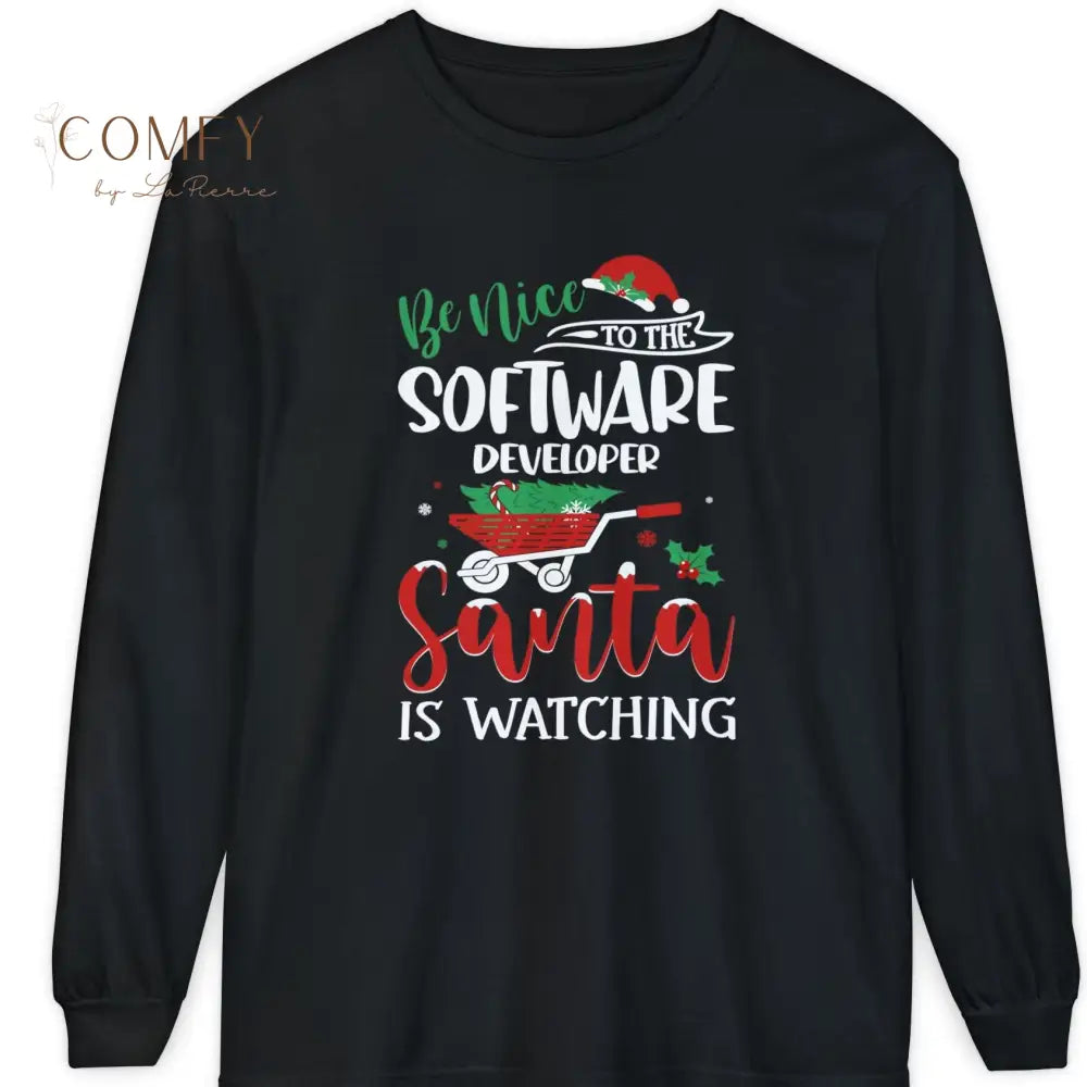 Christmas Software Developer Shirt • Holiday Coding Long Sleeve Tee • Festive Programmer Graphic Shirt • Unisex Long