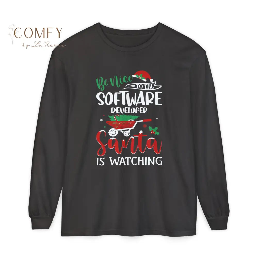 Christmas Software Developer Shirt • Holiday Coding Long Sleeve Tee • Festive Programmer Graphic Shirt • Unisex Long