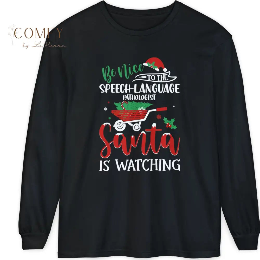 Christmas Speech and Language Pathologist Shirt • Holiday SLP Long Sleeve Tee • Festive Speech Therapist Graphic Shirt