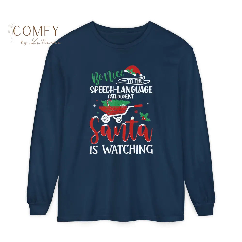 Christmas Speech and Language Pathologist Shirt • Holiday SLP Long Sleeve Tee • Festive Speech Therapist Graphic Shirt