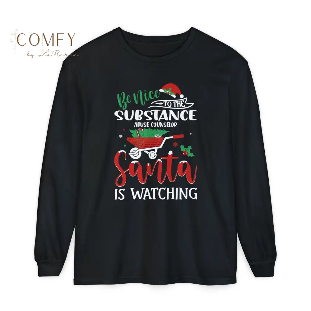 Christmas Substance Abuse Counselor Shirt • Holiday Addiction Counselor Long Sleeve Tee • Festive Behavioral Health