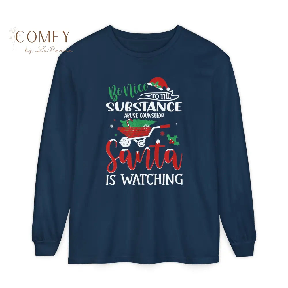 Christmas Substance Abuse Counselor Shirt • Holiday Addiction Counselor Long Sleeve Tee • Festive Behavioral Health