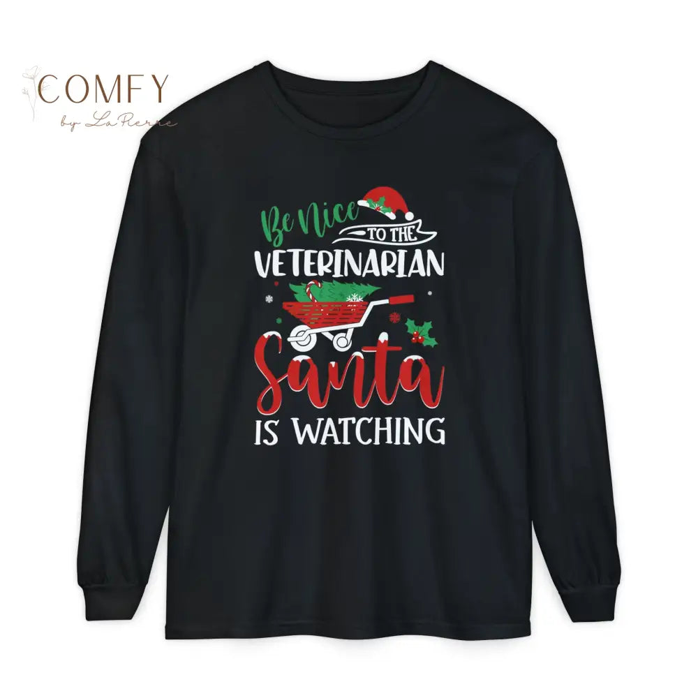 Christmas Veterinarian Shirt • Holiday Vet Long Sleeve Tee • Festive Animal Doctor Graphic Shirt • Unisex Long Sleeve