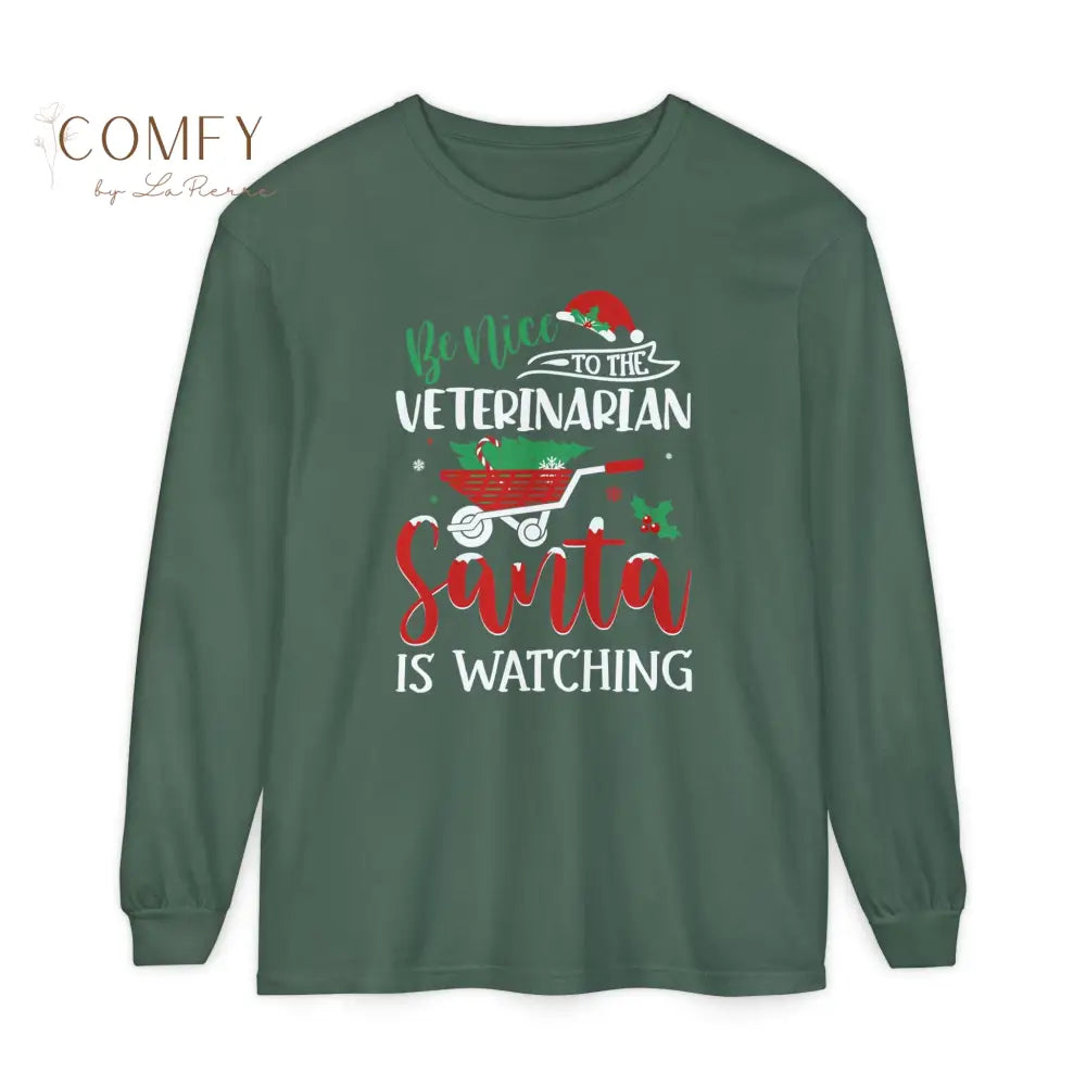 Christmas Veterinarian Shirt • Holiday Vet Long Sleeve Tee • Festive Animal Doctor Graphic Shirt • Unisex Long Sleeve