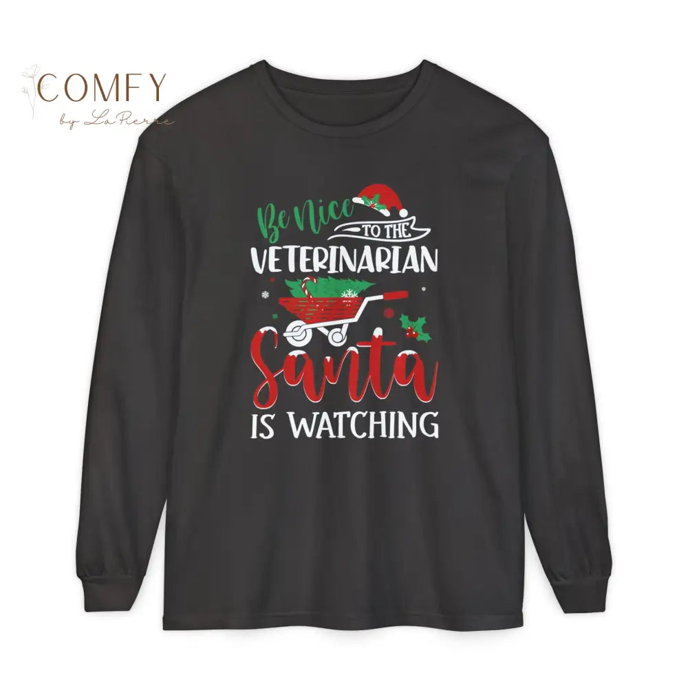 Christmas Veterinarian Shirt • Holiday Vet Long Sleeve Tee • Festive Animal Doctor Graphic Shirt • Unisex Long Sleeve