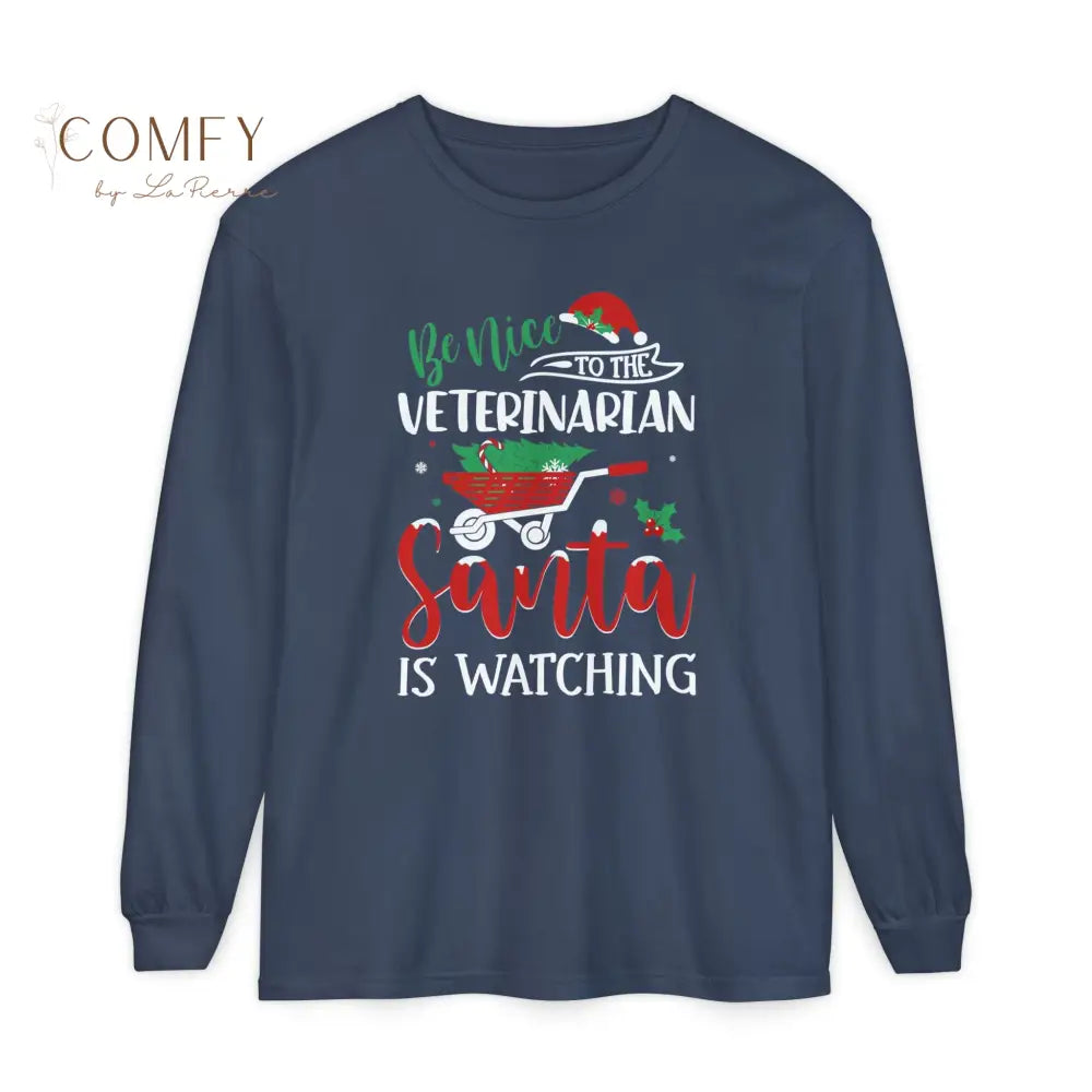 Christmas Veterinarian Shirt • Holiday Vet Long Sleeve Tee • Festive Animal Doctor Graphic Shirt • Unisex Long Sleeve