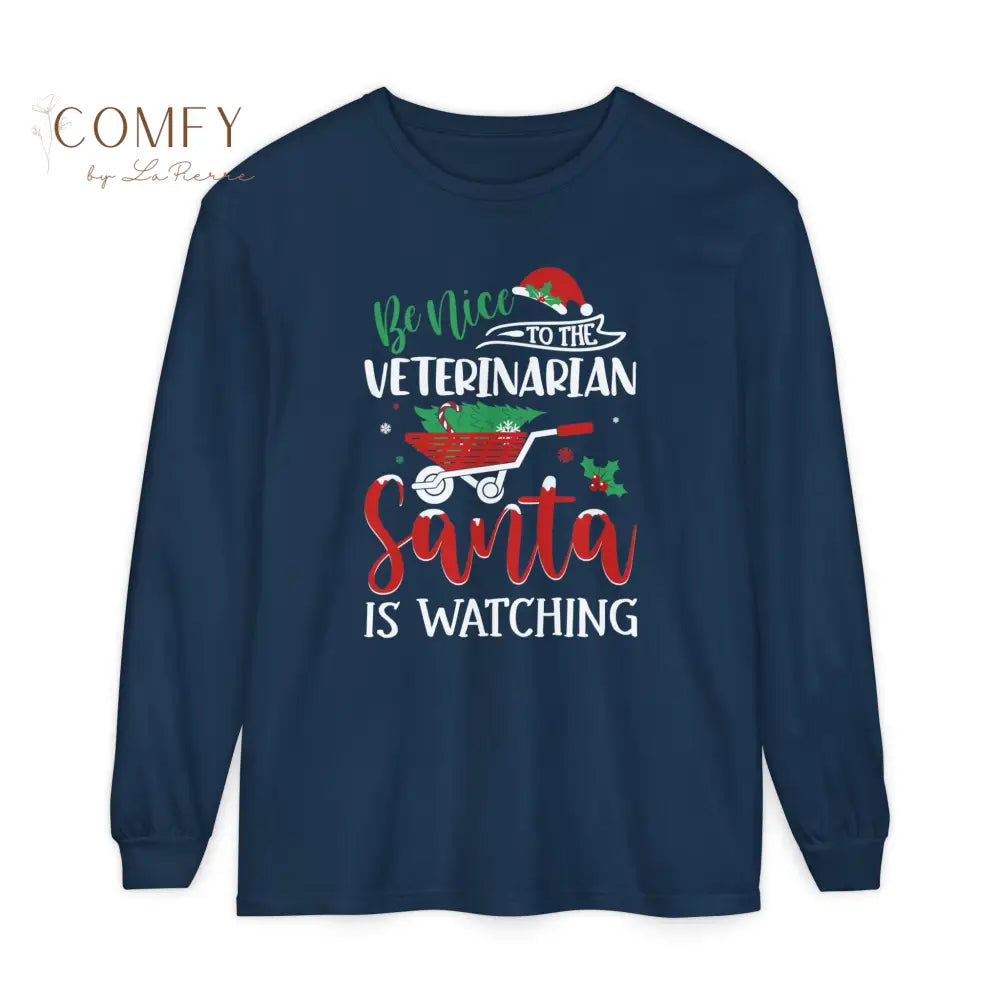 Christmas Veterinarian Shirt • Holiday Vet Long Sleeve Tee • Festive Animal Doctor Graphic Shirt • Unisex Long Sleeve