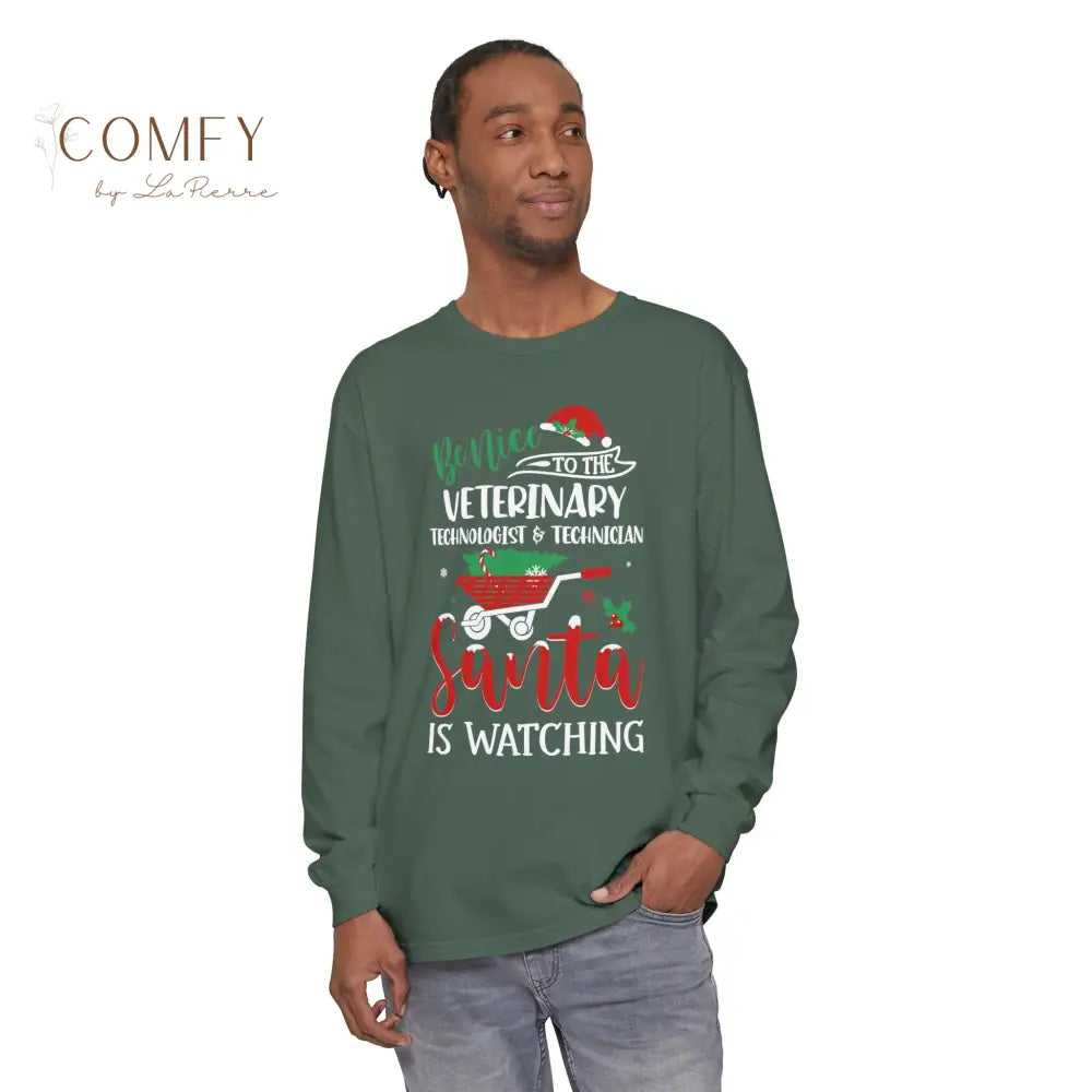 Christmas Veterinary Technician Shirt • Holiday Vet Tech Long Sleeve Tee • Festive Animal Care Graphic Shirt • Unisex