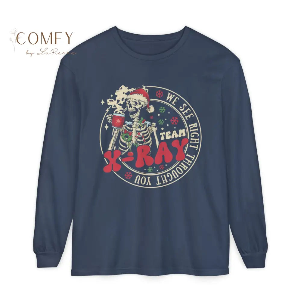Christmas X-Ray Team Shirt • “We See Right Through You” Rad Tech Long Sleeve Tee • Holiday Radiology Graphic Shirt