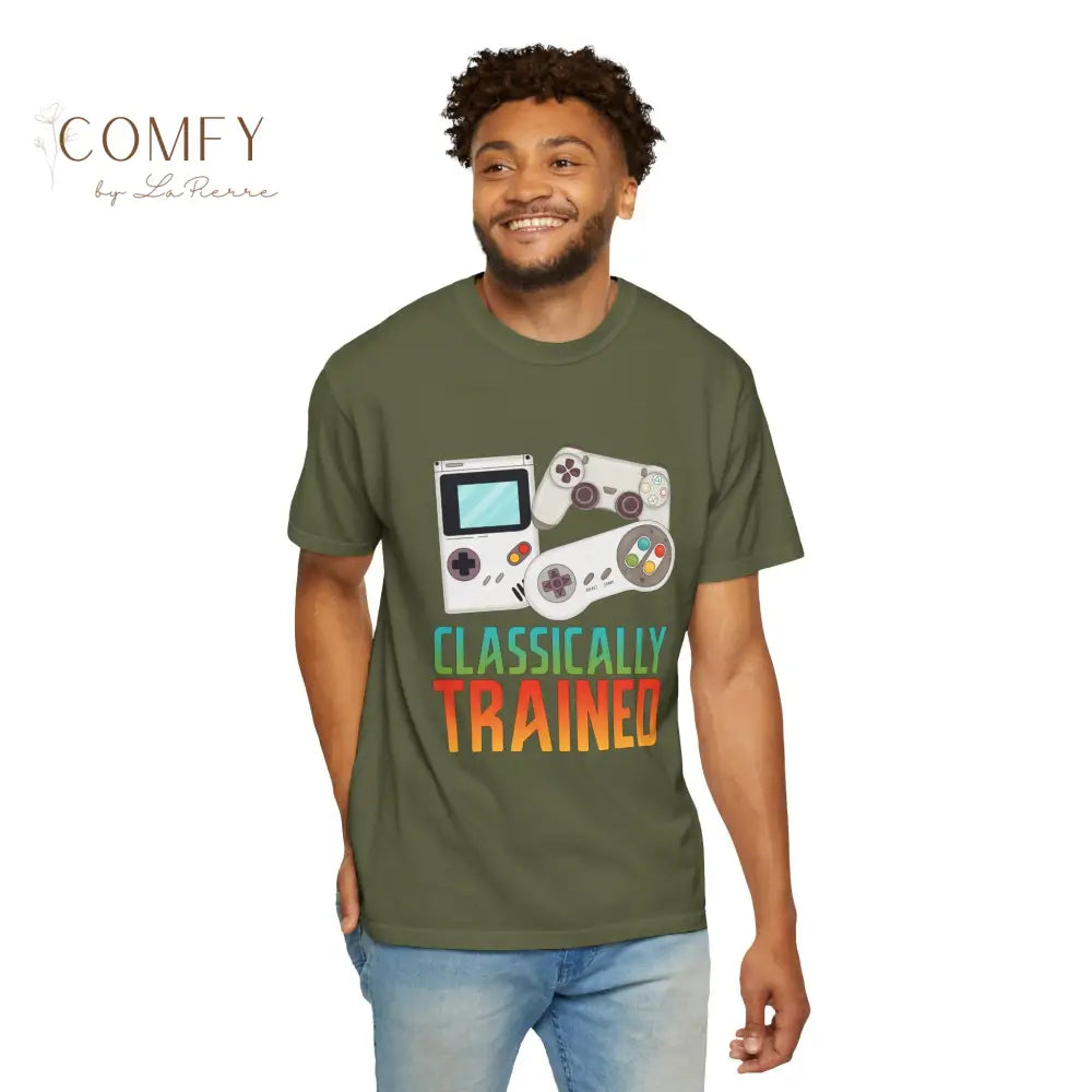 Classically Trained Gamer T-Shirt — Retro Game Console Graphic Tee (S-4XL) T-Shirt