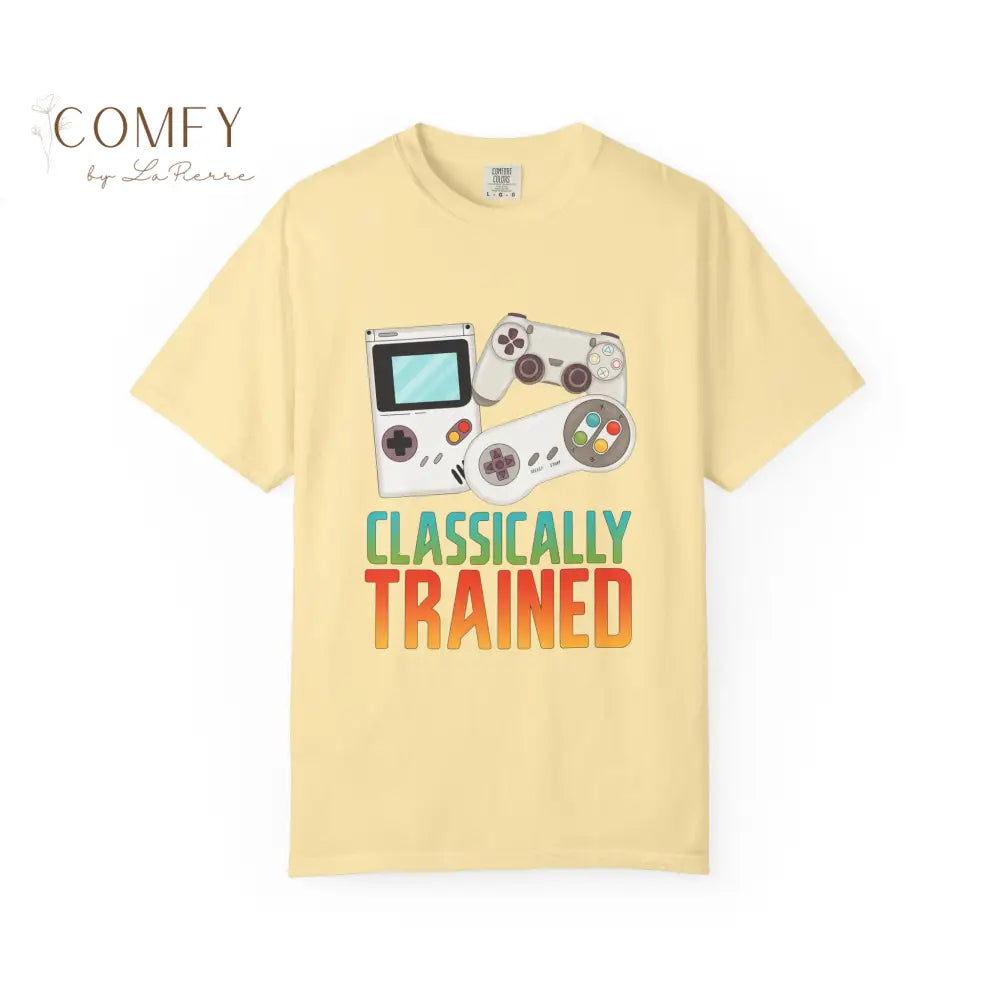 Classically Trained Gamer T-Shirt — Retro Game Console Graphic Tee (S-4XL) Banana / S T-Shirt